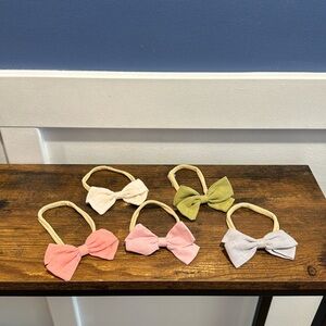 Variety Lot of 5 Stretchy Headband Baby Bows